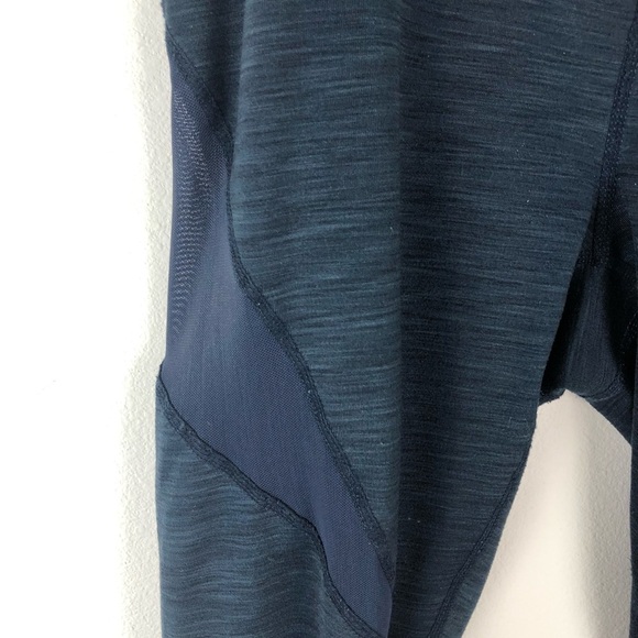 Zella by Nordstrom Navy athletic running leggings with mesh detail down leg - Picture 4 of 14